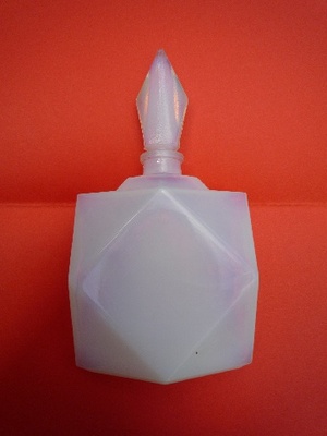 Art Deco Kristall Opalglas Flasche H 13 CM - Flaschen