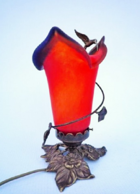 Kolibri-Lampe Tulpe-Unterseite Rot und Blau - Lampen