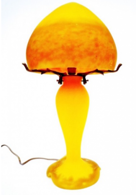 Lampe Iris MM Gelber Honig. Lampe und Schatten in Glaspaste - Lampen