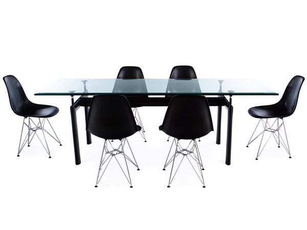 LC6 Le Corbusier Tisch und 6 Stühlen
