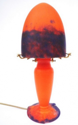 Lola Uhr orange Lampe. Höhe 38 cm. Glaspaste - Leuchten
