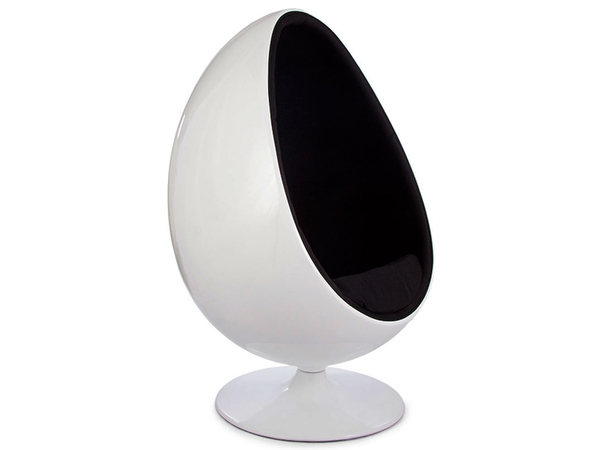 Ovaler Egg Sessel - Schwarz