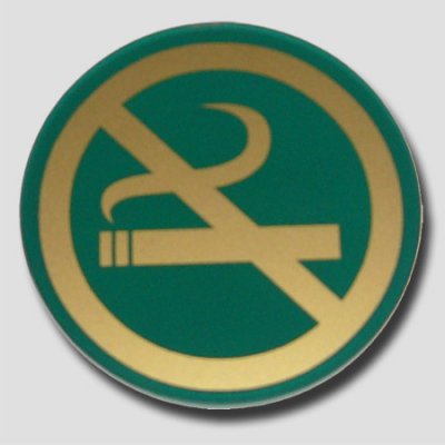 Schilder Nichtraucher 9 x 9 cm grün