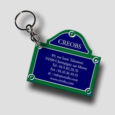 Schlüsselanhänger Créo-plex - Werbe-Schlüsselanhänger Plaque de PARIS