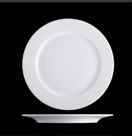 Teller flach rund 26cm – Weißes Porzellan- Hotel- und Gastronomie -Sonderangebot