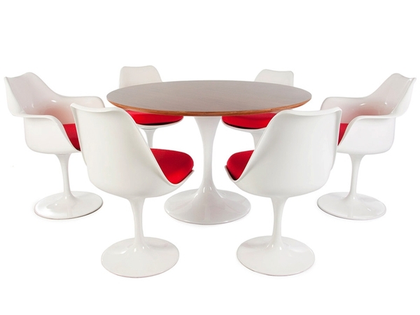 Tulip Tisch Saarinen mit 6 Stühlen